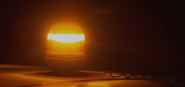 A yellow warning light
