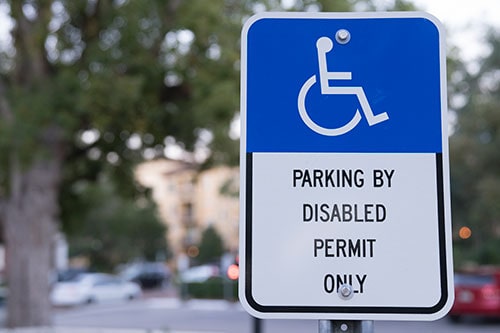 Parking by Disabled Permit Only Parking Lot Sign